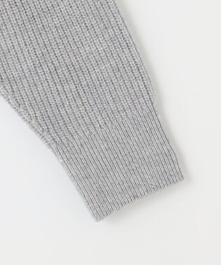 自由区 【洗える】ウールカシミヤブレンドラメスパンコールニット カーディガン グレーメランジ×シルバー