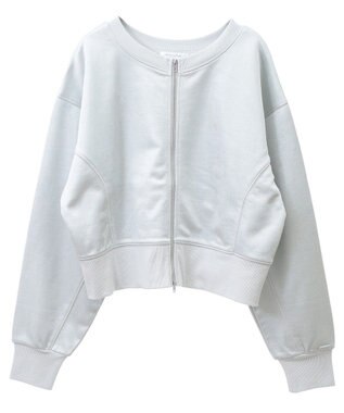 Green Parks サテンボンディングＺｉｐカーディガン Mint