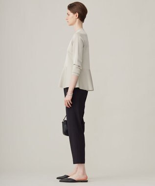 ICB 【洗える】ウール2WAYストレッチ ドロストパンツ ブラック系