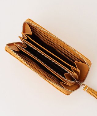 LA BAGAGERIE シープキルティング　ラウンドウォレット マスタード