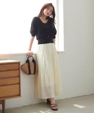 Feroux カップ付きリブ タンクトップ ブラック系