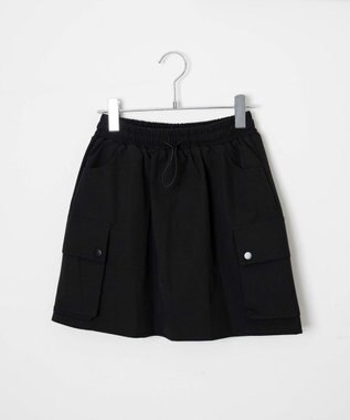 WEGO 【ウエストゴム】ナイロンカーゴミニスカート ブラック