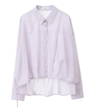 earth music&ecology ＴＲキュプラドロストシャツ Stripe Pink