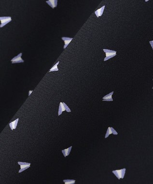 23区 【洗える】トライアングルプリント ボウタイ ワンピース ネイビープリント