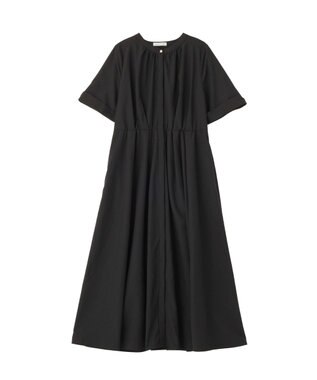 Green Parks サマ見えタックギャザーワンピース Charcoal Gray
