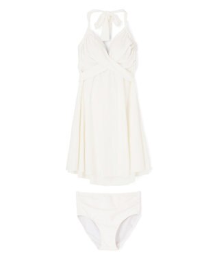 San-ai Resort（三愛水着楽園） ワコール定番商品カップ使用、GHIカップの大きなお胸に対応【グラマラスフィット】クロスワイヤーAライン水着　11EF-ML・13GHI-L LL ホワイト