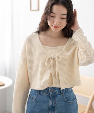 WEGO アンサンブルリボンカーデ ホワイトアイボリー