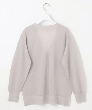 ANY SIS 【洗える】シアーVネック カーディガン ライトグレー