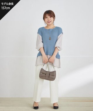 Tiaclasse L 【日本製・洗える・接触冷感・吸水速乾・UVカット】サーラドライ・ワイドパンツ オフホワイト