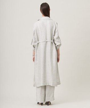 ICB L 【日本製】トリアセリネンシャイニーツイル ロングジャケット ライトグレー系