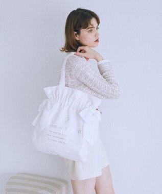Maison de FLEUR ダブルリボンギャザートートバッグ