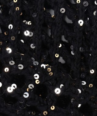 BEIGE， 【洗える】BARQUIER / スパンコールニット Black×Gold＆Silver