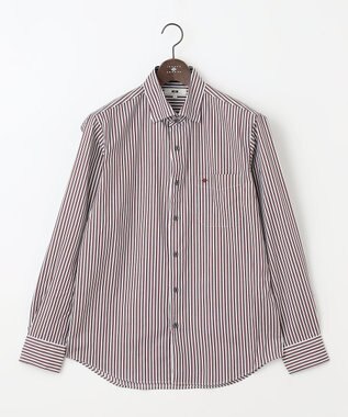 JOSEPH ABBOUD スト レッチストライプシャツ ワイン系1