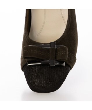 Riz raffinee <Riz raffinee>【3E】バックルリボンモチーフパンプス ダークブラウンビー