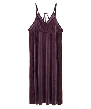 CRAFT STANDARD BOUTIQUE ベロアレース付きキャミワンピース Bordeaux