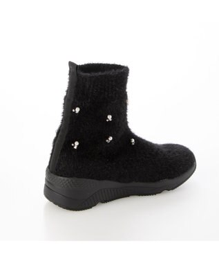 MODE ET JACOMO <carino>ビジュー付きニットブーツ ブラック