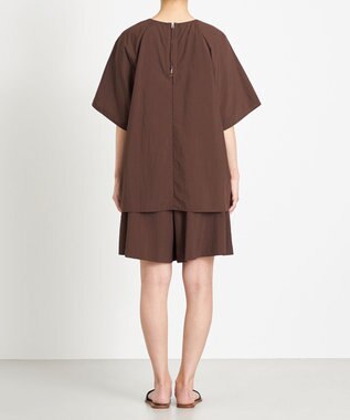 NAVE 【ReNAVE　撥水機能・UVカット・透湿・接触冷感・洗える】ナイロンタスランシャツブラウス ダークブラウン系