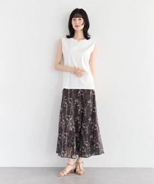 YECCA VECCA コットンスムースノースリーブトップス Off White