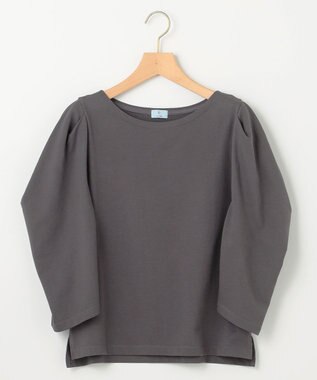 組曲 L ミニ裏毛ボリュームタックスリーブ カットソー チャコールグレー系