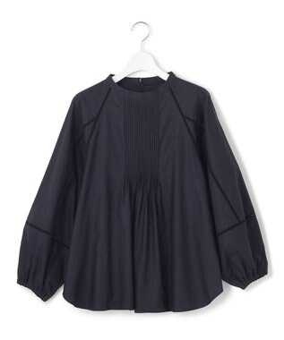 23区 【SLOW/一部店舗限定】ウォッシュドコットンストレッチ ブラウス ブラック系