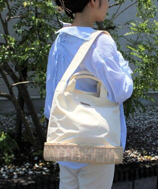 ROOTOTE 2818【ラタン:カゴバッグ】EU.ラウンド.スロース-A 01：クリーム