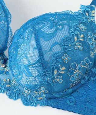 Wing ブラジャー Wing Lesiage 脇すっきりの着やせシルエット 背中の段差・脇のハミ肉軽減 【2920シリーズ】 Gカップまで対応 大きいサイズ ブラ PB2921 ウイング／ワコール ブルー