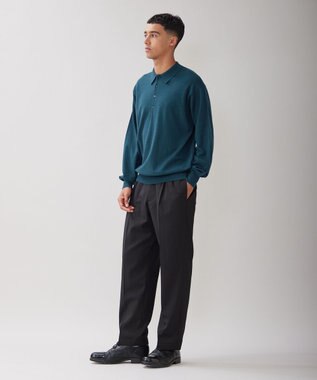 UNFILO MENS ライトウォーム ニットポロ グリーン