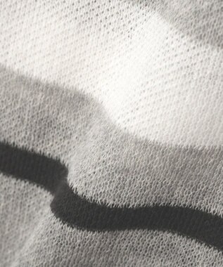 Green Parks 衿付き７分袖ニットプルオーバー Gray Mixture