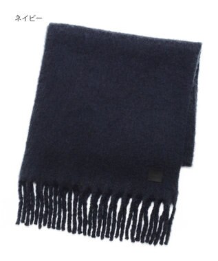 MOONBAT 【WEB限定】FURLA ウール混シャギー無地マフラー/幅40cm ネイビーブルー