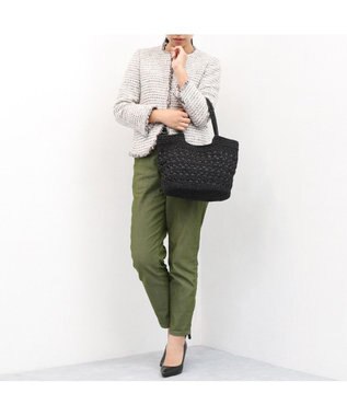 UNBILLION カシュカシュ cachecache / メタリックコード柄編みトートバッグ ブラック