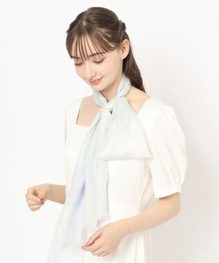 MOONBAT FURLA(フルラ) レーヨンラメブロックチェックストール／40×170cm ミントグリーン