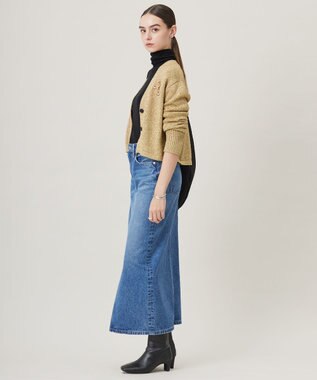 ICB 【洗える】リッチシャインニット カーディガン ゴールド系