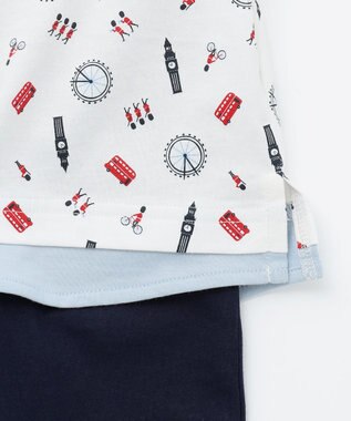 組曲 KIDS 【80-90㎝】ロンドントラベル セットアップ オフホワイト系5