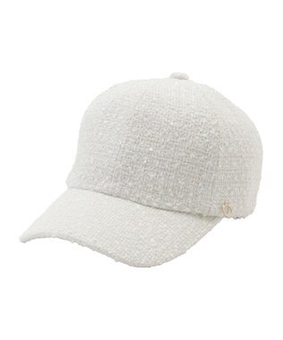 MOONBAT PAUL&JOE ACCESSOIRES(ポール&ジョー)ツイード キャップ 帽子 ネコチャーム付 UVカット ホワイト