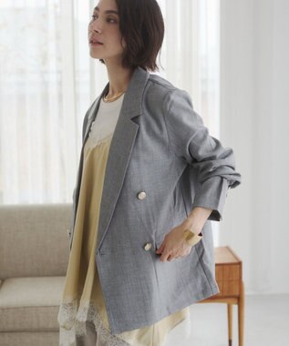 WEGO 【ANGIE VINTAGE】リネンライクジャケット グレー