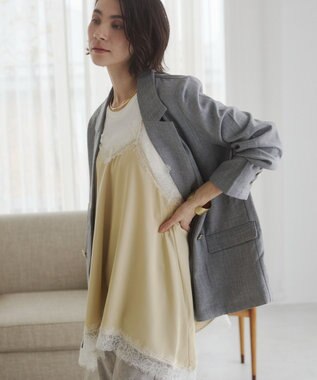 WEGO 【ANGIE VINTAGE】リネンライクジャケット グレー