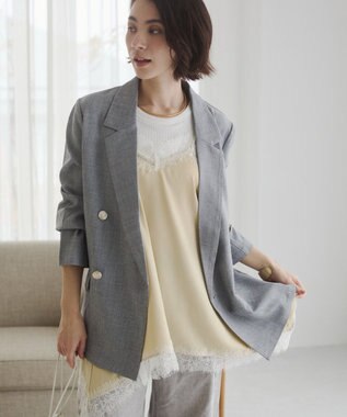 WEGO 【ANGIE VINTAGE】リネンライクジャケット グレー