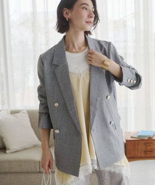 WEGO 【ANGIE VINTAGE】リネンライクジャケット グレー