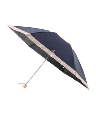 MOONBAT 【晴雨兼用日傘】ランバン コレクション（LANVIN COLLECTION） 折りたたみ日傘 グログランリボン ディープブルー