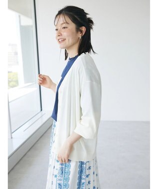 CRAFT STANDARD BOUTIQUE UVカット/接触冷感/マシンウォッシャブル/Vネックニットカーディガン Ivory