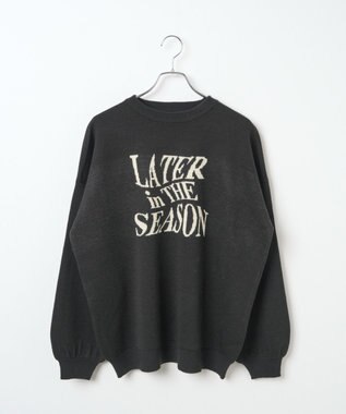 WEGO ウェーブロゴジャガードニットプルオーバー ブラック