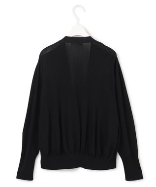 ICB 【洗える】シルクヴィスコースハイゲージ カーディガン ブラック系