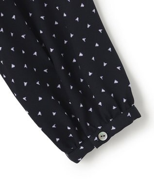 23区 【洗える】トライアングルプリント ボウタイ ワンピース ネイビープリント