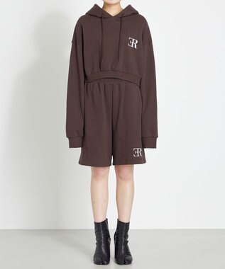 NAVE クロップドフーディ ダークブラウン系