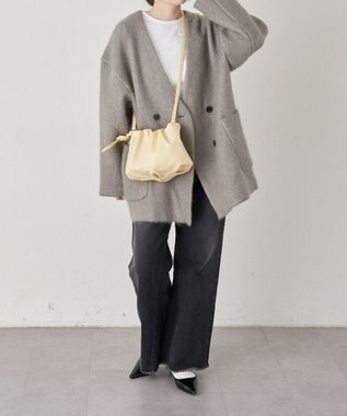 russet レザー巾着4WAYショルダーバッグ(CE-1454) CreamYE