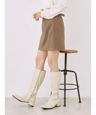 earth music&ecology チェックミニスカート Brown