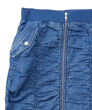 Green Parks ・ＳＵＧＡＲ　ＳＰＯＯＮデニムフロントＺＩＰナロースカート Indigo