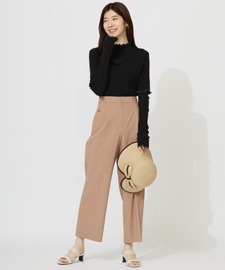 ANY SIS 【ストレッチ・接触冷感・撥水・UVカット・洗える】エアリーストレッチ ワイドパンツ ベージュ