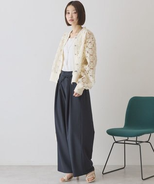 AMERICAN HOLIC アートレースカーディガン Light Yellow