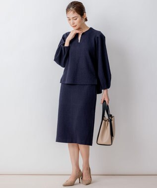 組曲 L 【WEB限定】ニュアンスジャガード セットアップ ネイビー系